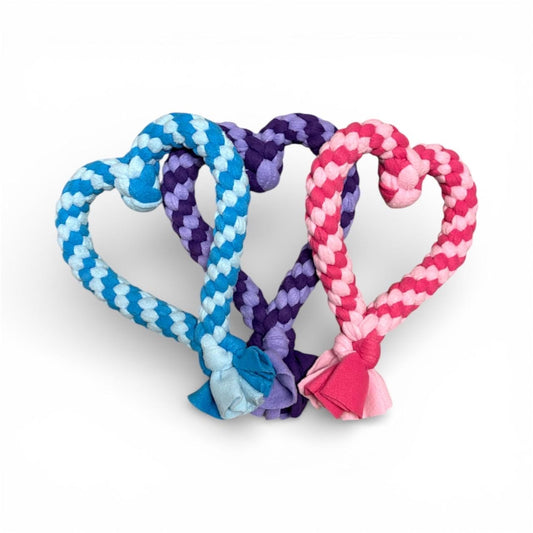 Handmade Heart Fleece Tug Toy for Dogs & Puppies