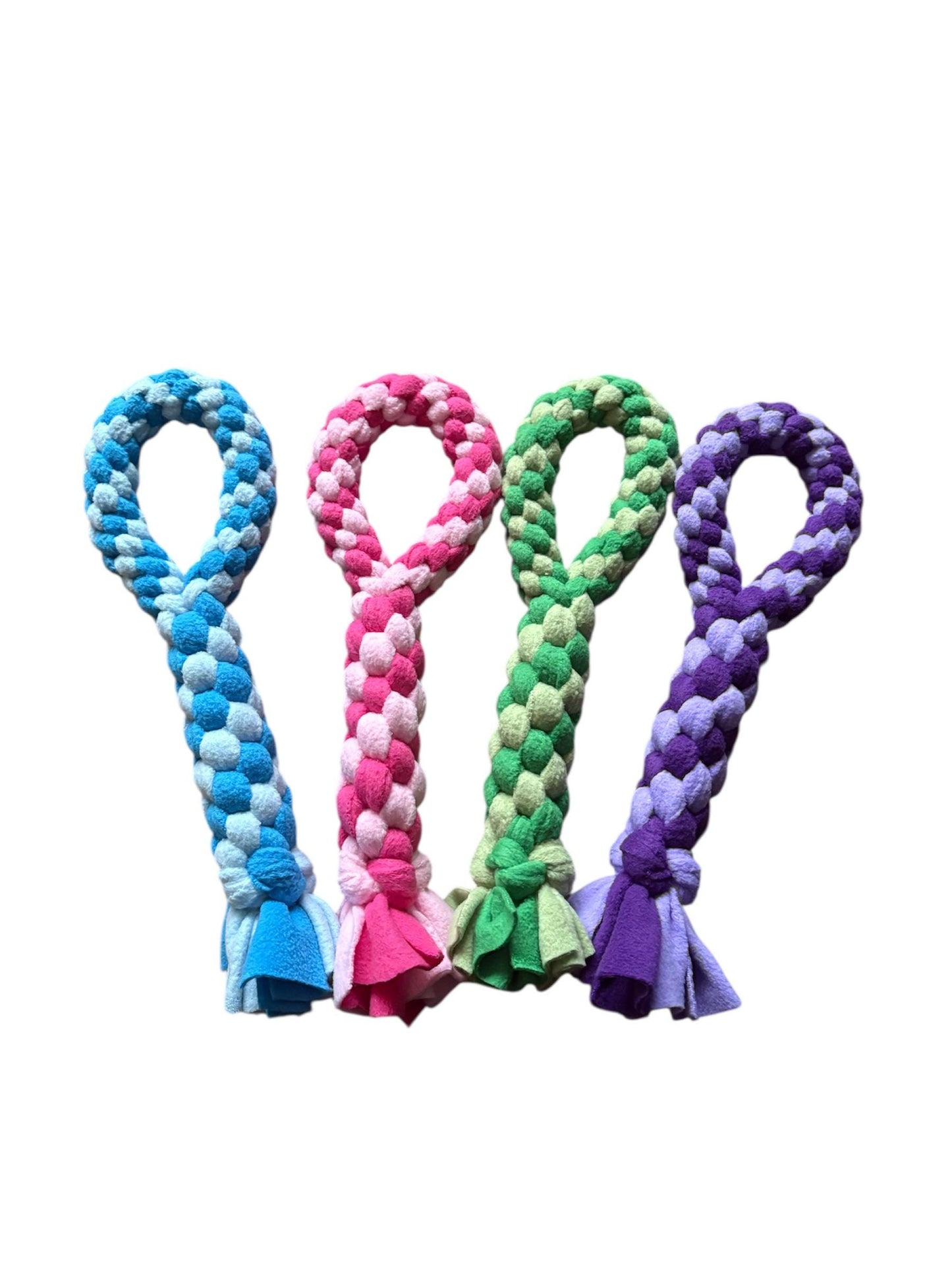 Handmade Fleece Dog Tug Toy: Durable Braided Handle