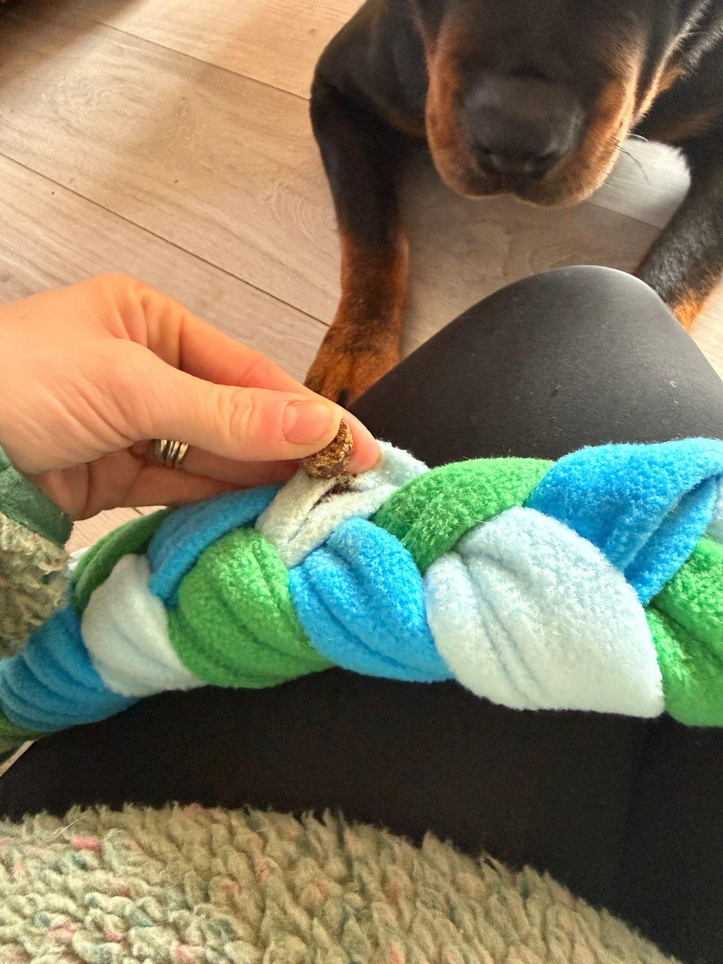 Handmade Fleece Snuffle Plait Dog Toy | Enrichment, Treat Hiding, Slow Feeding Boredom Buster