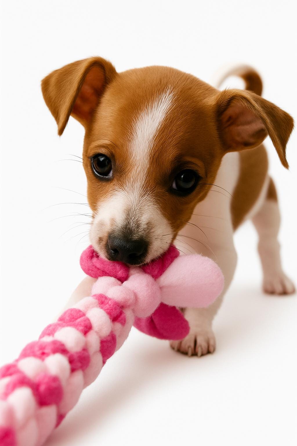 Braided Fleece Dog Tug Toy: Small Breed Puppy Play