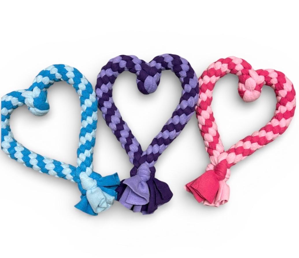 Handmade Heart Fleece Tug Toy for Dogs & Puppies