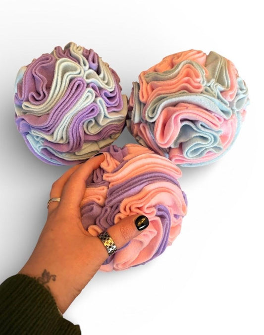 Pastel snuffle ball, 6 inches, pet enrichment, enrichment toy
