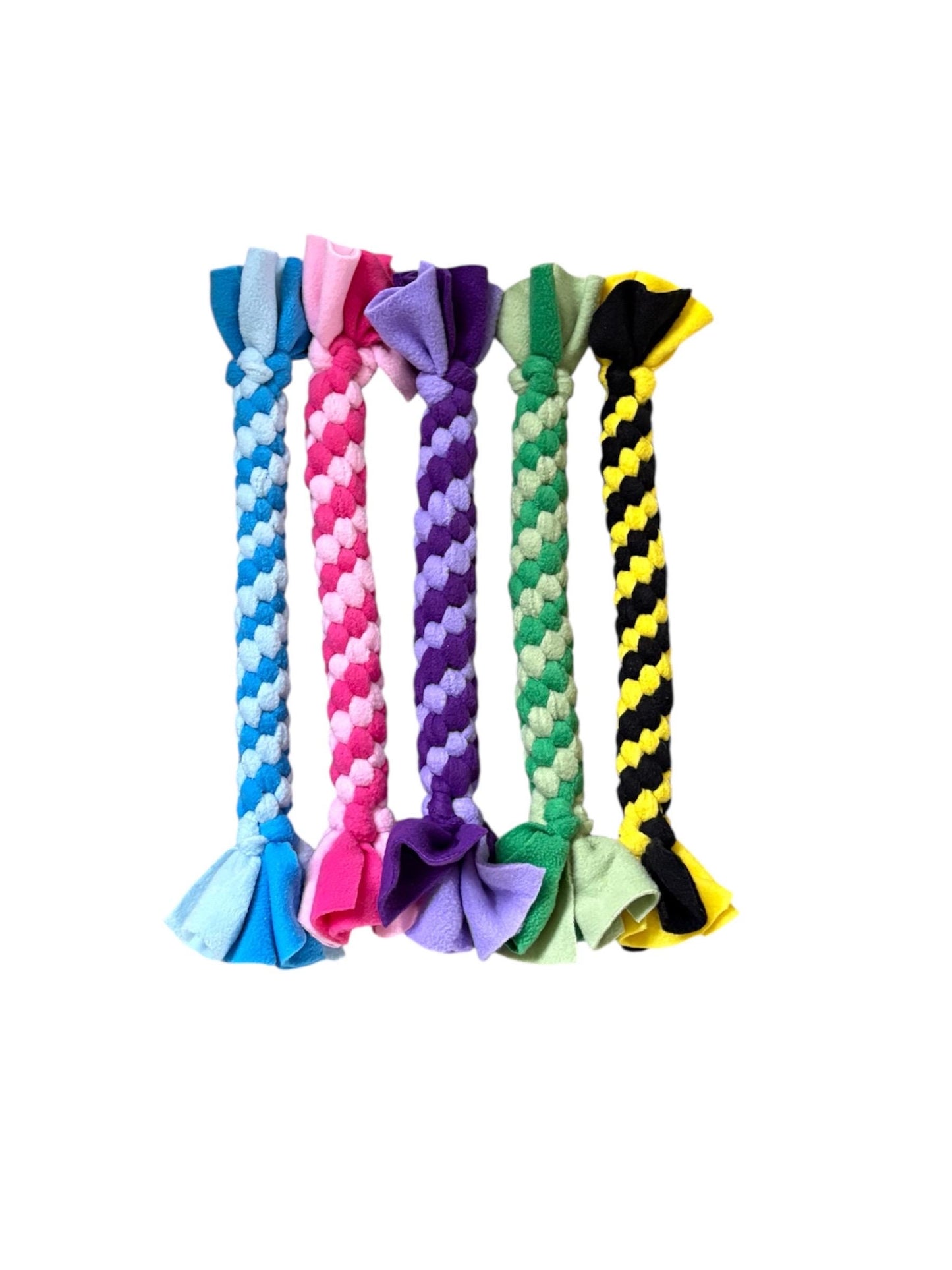 Braided Fleece Dog Tug Toy: Small Breed Puppy Play