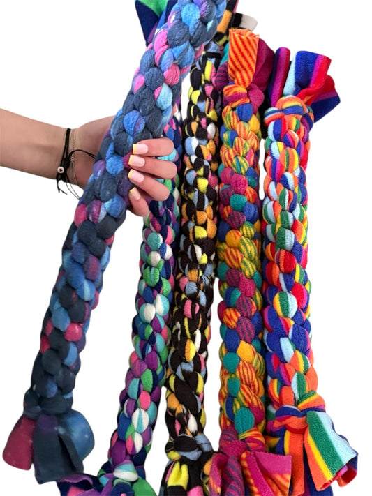Jumbo thick Braided Fleece Dog Tug Toy: Durable Interactive Play