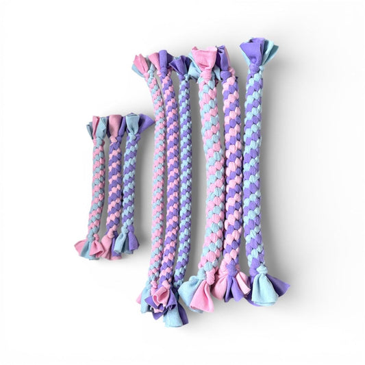 Pastel Braided Fleece Dog Tug Toy: Durable Interactive Play