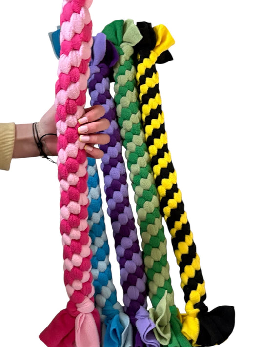Jumbo thick Braided Fleece Dog Tug Toy: Durable Interactive Play