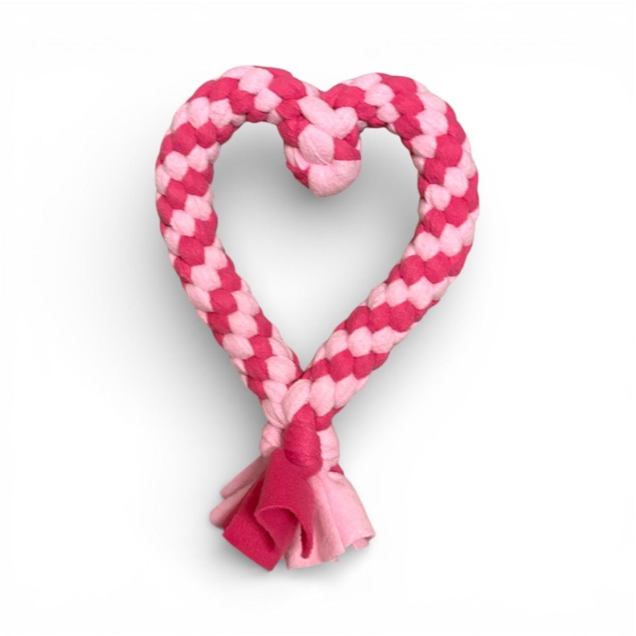Handmade Heart Fleece Tug Toy for Dogs & Puppies