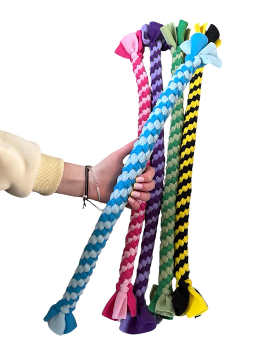 XL Braided Fleece Dog Tug Toy: Durable Interactive Play