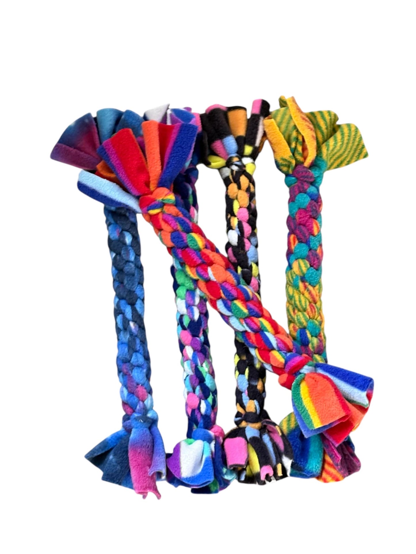 Braided Fleece Dog Tug Toy: Small Breed Puppy Play