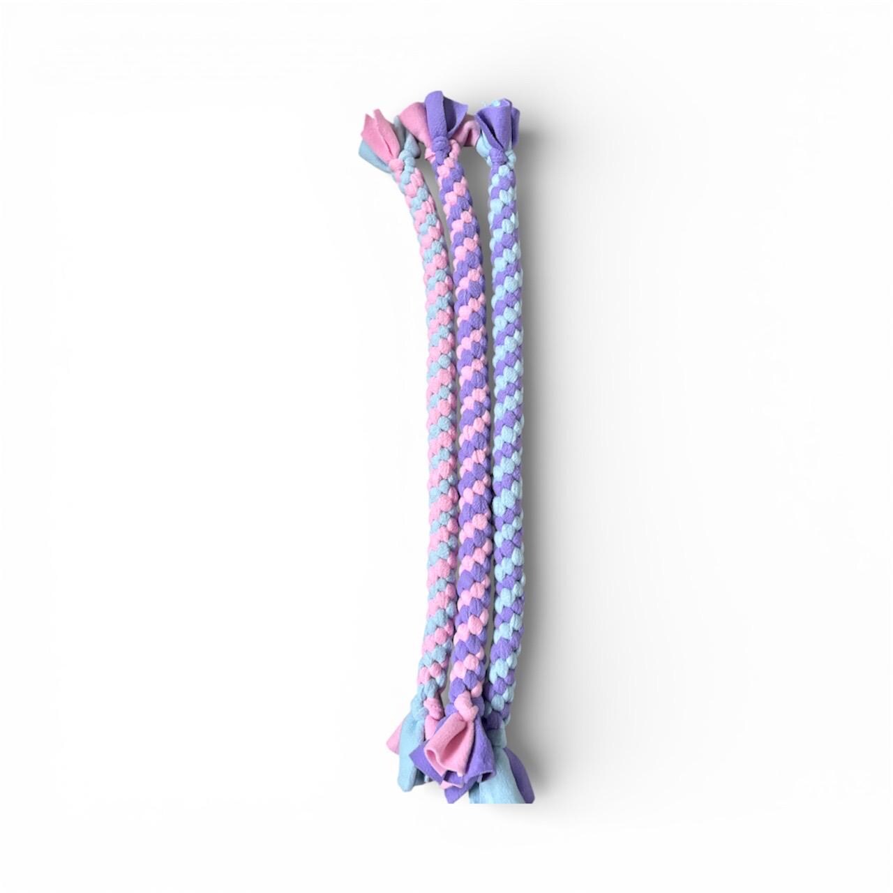 Pastel Braided Fleece Dog Tug Toy: Durable Interactive Play