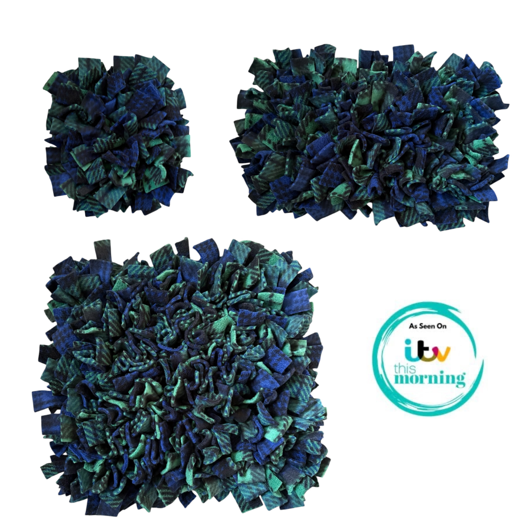 Blue Tartan Snuffle Mat for Dogs | Dog Enrichment Toy