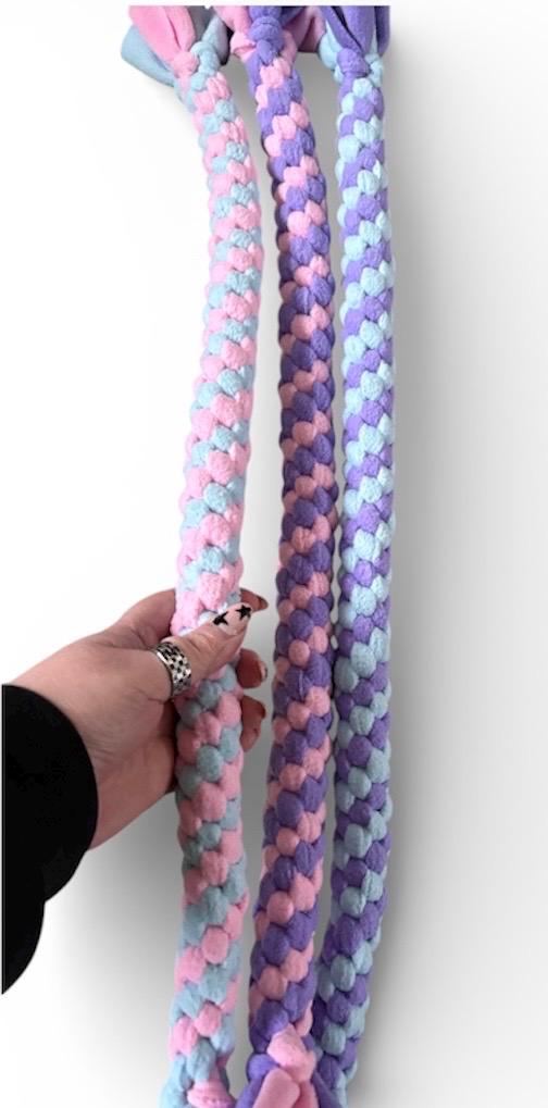 Pastel Braided Fleece Dog Tug Toy: Durable Interactive Play